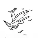 flying crane tattoo design idea