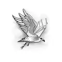 flying crane  tattoo design idea