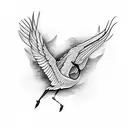 flying crane  tattoo design idea
