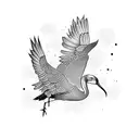 flying crane  tattoo design idea