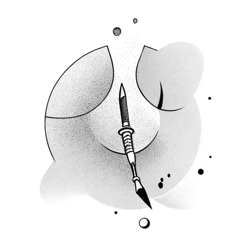 a bullet hitting a target, Sticker, Lovely, Dark, Digital Art, Contour, Vector,  tattoo design idea