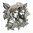 Jesus and Mary Magdalene  tattoo design idea