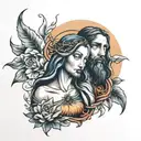 Jesus and Mary Magdalene  tattoo design idea