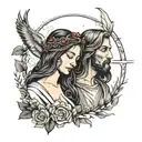 Jesus and Mary Magdalene  tattoo design idea
