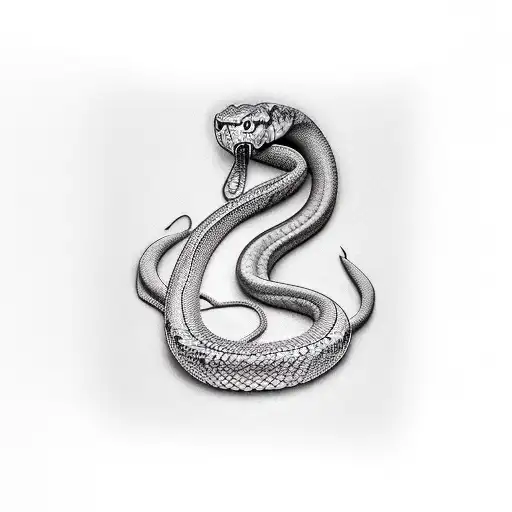 python wrapping neck tattoo design idea