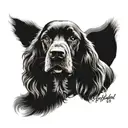 chocolate cocker spaniel dog tattoo design idea
