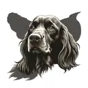 chocolate cocker spaniel dog tattoo design idea