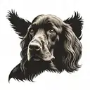 chocolate cocker spaniel dog tattoo design idea
