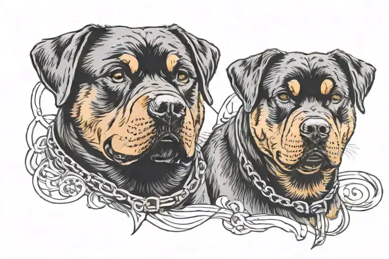 music staff rottweiler wearing tattoo design idea