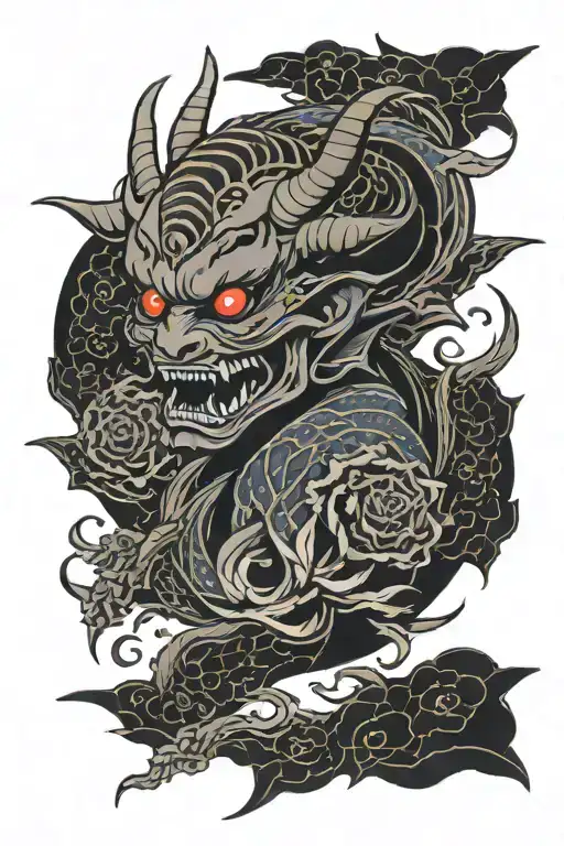 Tokyo neon demon tattoo design idea