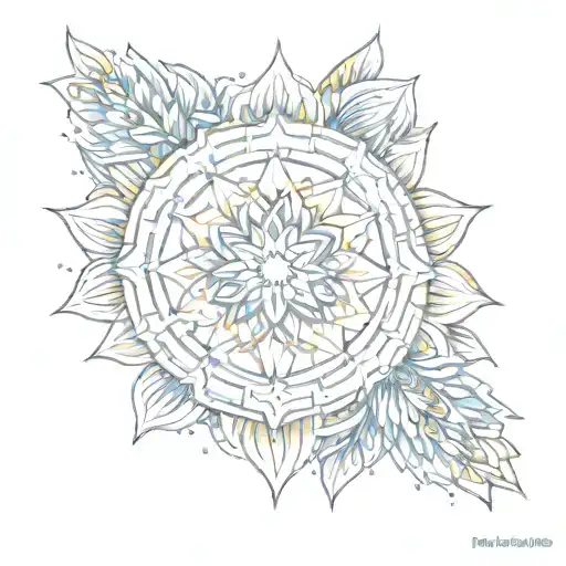Color mandala for the elbow tattoo design idea