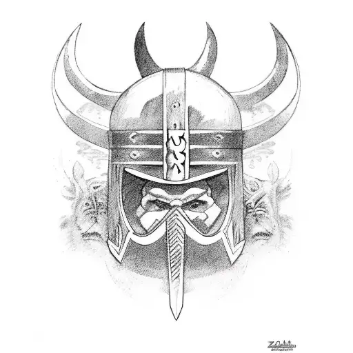 zorro ártico vikingo  tattoo design idea