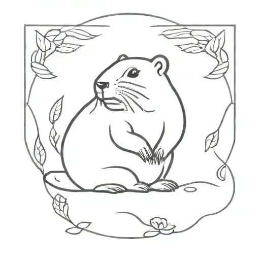 groundhog eating carrot tattoo design idea