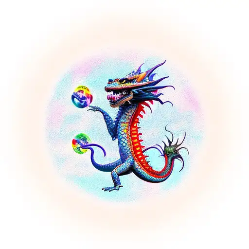 circle of life dragon tattoo design idea