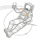 astronaut sitting on earth fishing  tattoo design idea