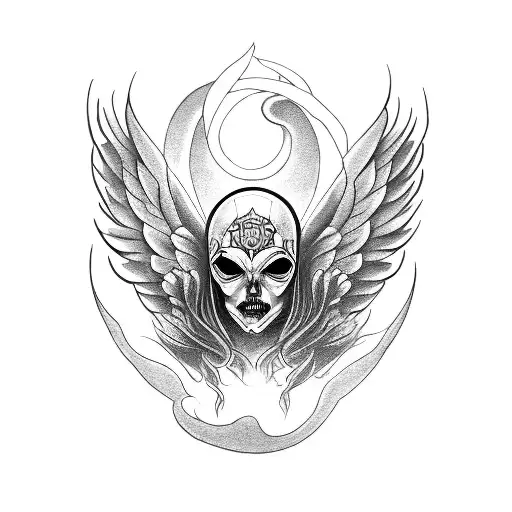 dark angel tattoo design idea