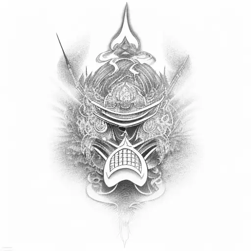 katana turning to ashes tattoo design idea