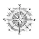 compass with a burning cross tattoo design idea