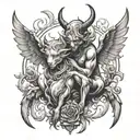 Devil & angel animal knee tattoo tattoo design idea