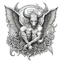 Devil & angel animal knee tattoo tattoo design idea