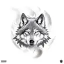 Wolf and samurai near dragon tattoo design idea