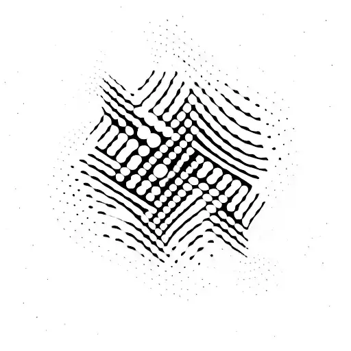 minimalist black hole with morse code written "stay" coming out of the black hole as if it were light tattoo design idea