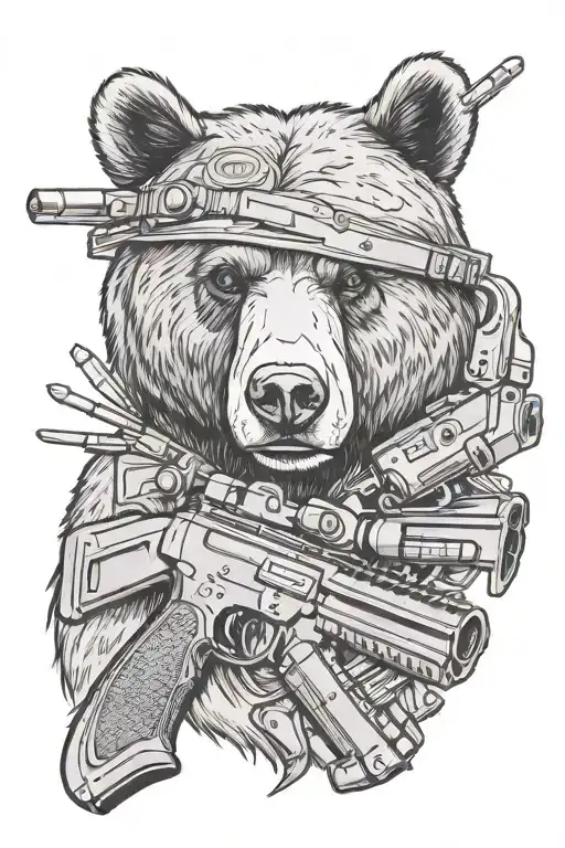 A California bear with ammo  tattoo design idea