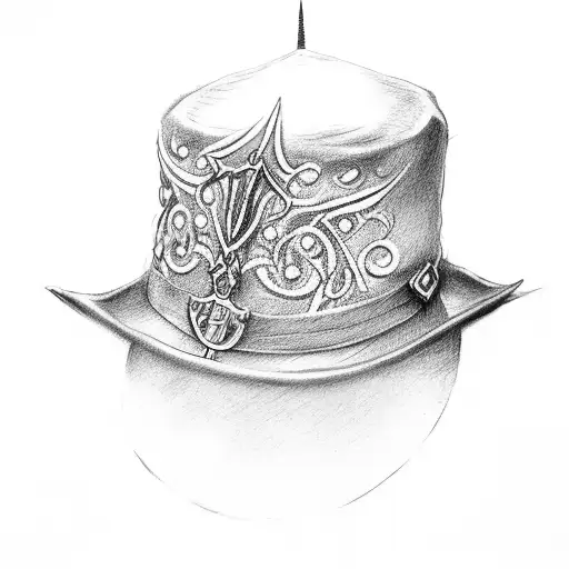 book, magic wand and hat from harry potter tattoo design idea