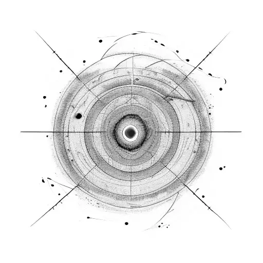 A hiking trail winding through a forest with a constellation of planets in the night sky tattoo design idea