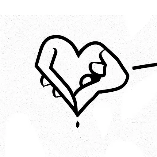 Heart with pinky promise tattoo design idea