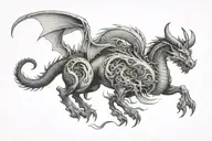 dragon and taurus bull tattoo design idea