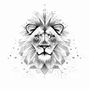 self made lion tattoo design idea