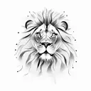 self made lion tattoo design idea