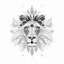 self made lion tattoo design idea