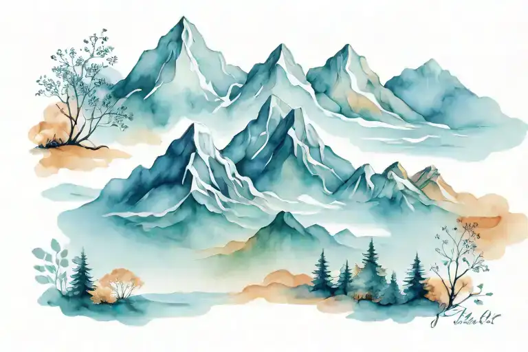mountains tattoo design idea