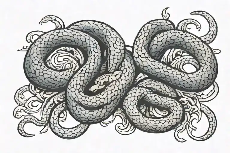 twin snakes for a halo tattoo design idea