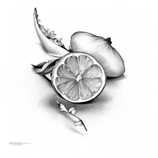 lemon Black and white tattoo design idea