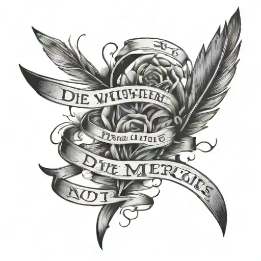 I want something to do with this quote “die with memories, not dreams” with something to do with track and field tattoo design idea