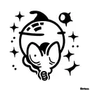 Smoking alien in ufo  tattoo design idea