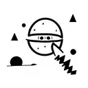 Smoking alien in ufo  tattoo design idea