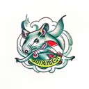 rat kebab tattoo design idea