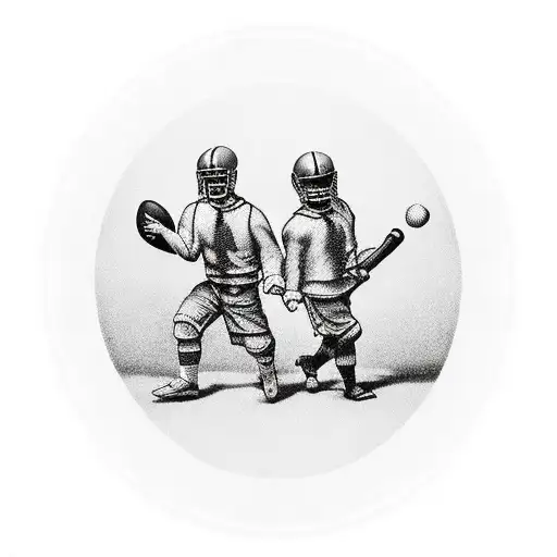 father and his to son's on their way to a football stadium  tattoo design idea