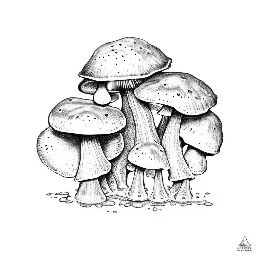 mushrooms  tattoo design idea