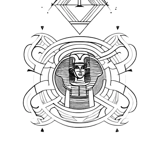 A minimalist tattoo of an ancient Egyptian symbol combined with the name 'Fatma'. tattoo design idea