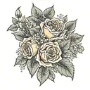 birth flower bouquet November & October birth flower tattoo design idea