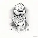 goofy guy tattoo design idea