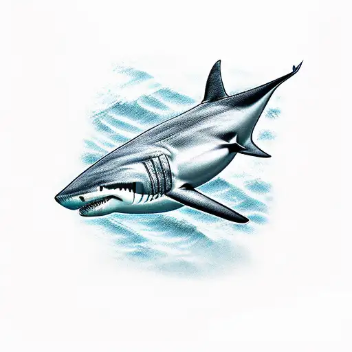 shark and scuba divers tattoo design idea