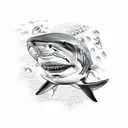 shark and scuba divers tattoo design idea