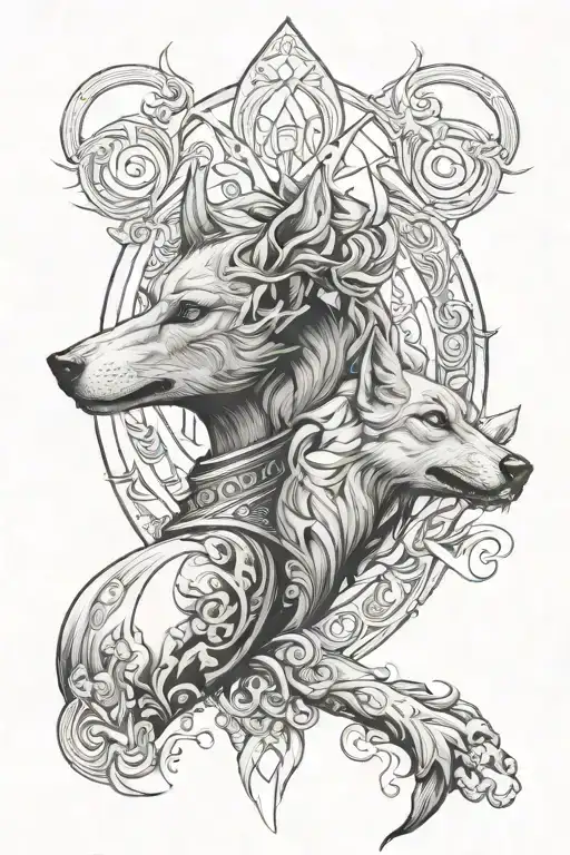  I would like a tattoo with an elf woman, and wolves for the entire arm tattoo design idea