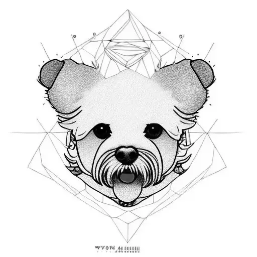 Tatuaje de huella de bichon maltes, con fecha del 2/11/2023 tattoo design idea